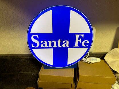 Lighted Santa Fe Railroad Sign – Approx. 9" Wide
