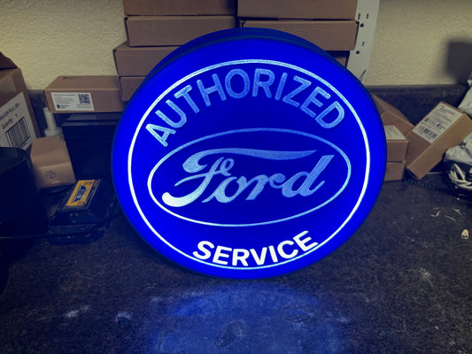 Lighted Vintage Inspired Ford Service Sign – Approx. 9" Wide – Vintage Style