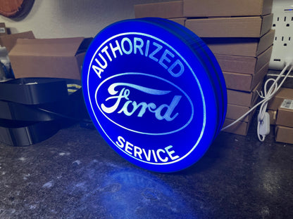 Lighted Vintage Inspired Ford Service Sign – Approx. 9" Wide – Vintage Style