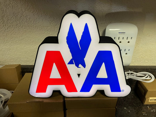 ✈️ Lighted American Airlines Vintage Style Sign – USB Powered – 9” Wide – Airline Collectible - v2