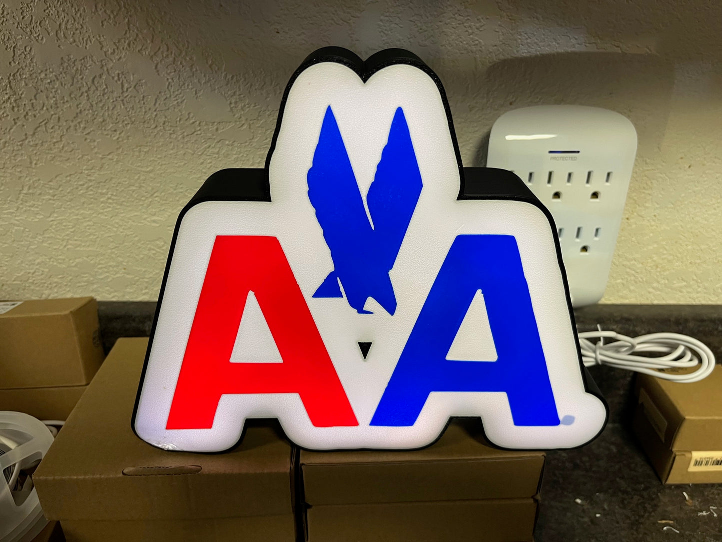 Vintage Airline LED Light Signs – Set of 5 (American, Delta, United, Southwest, Piedmont) USB Powered