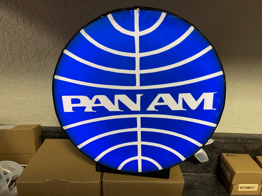 Lighted Pan Am Airlines Sign – USB Powered – Vintage Style Aviation Collectible – 9” Wide