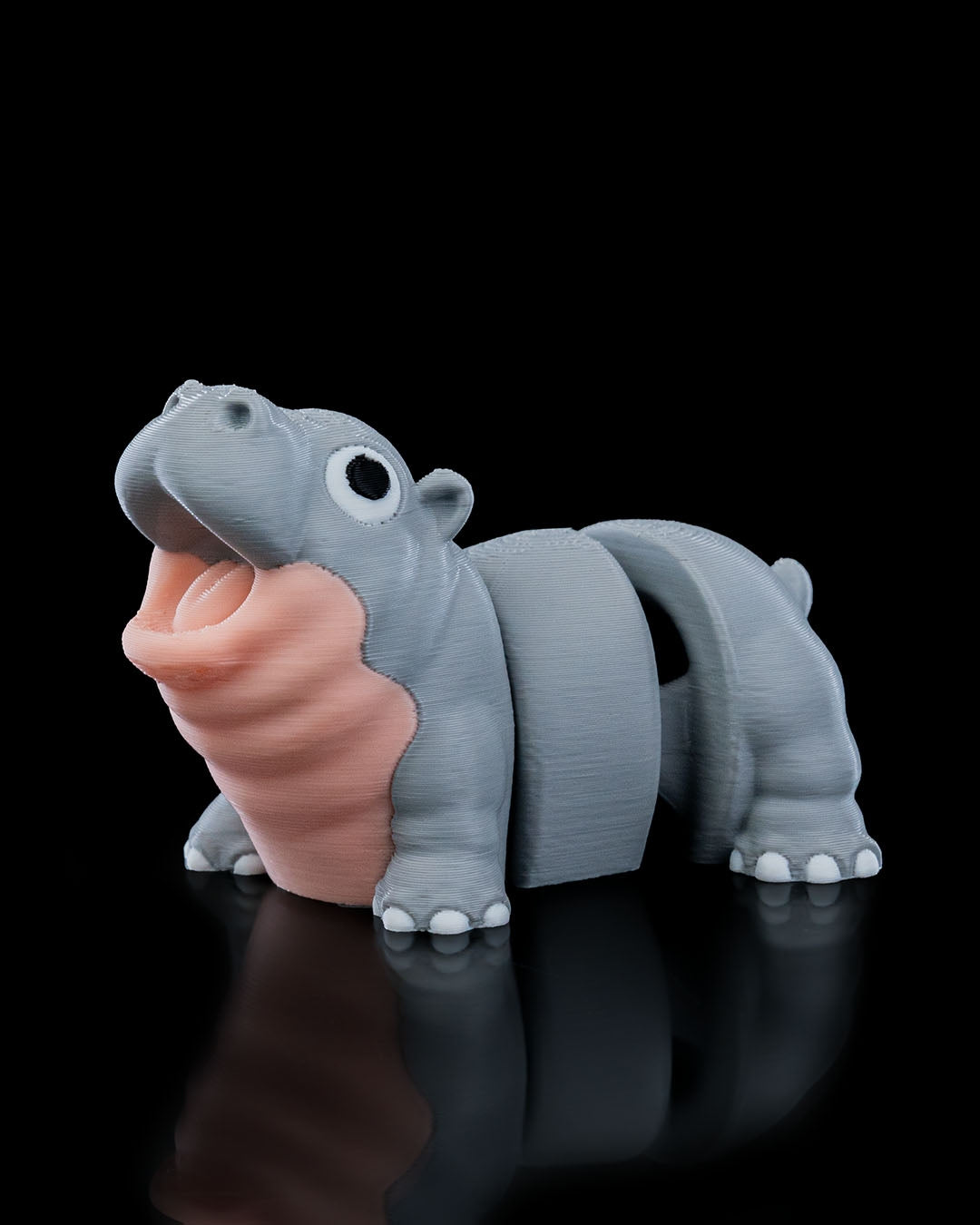 Merry Baby Hippo Keychain – 3D Printed Articulated Accessory