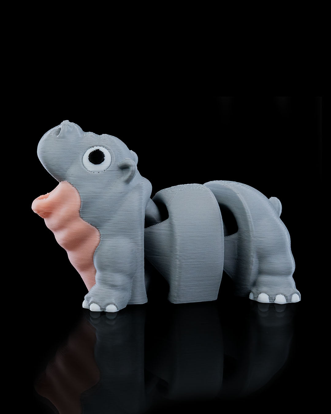 Merry Baby Hippo Keychain – 3D Printed Articulated Accessory