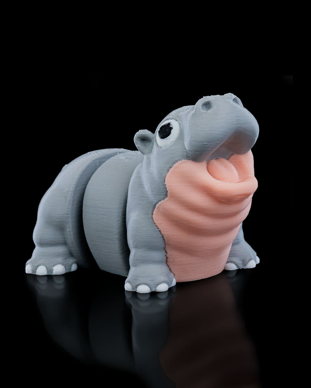 Merry Baby Hippo Keychain – 3D Printed Articulated Accessory