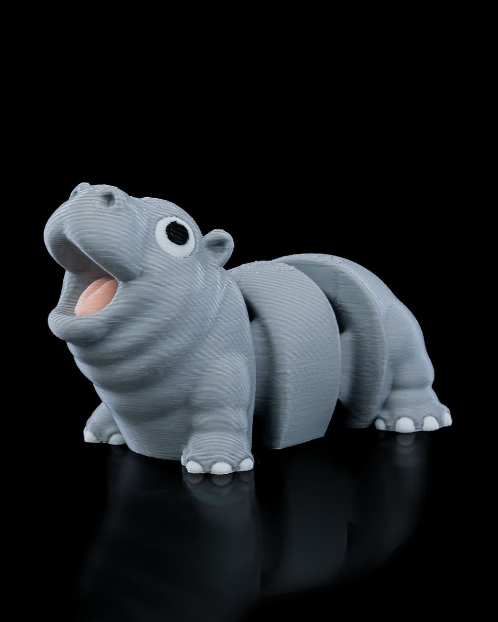Merry Baby Hippo Keychain – 3D Printed Articulated Accessory