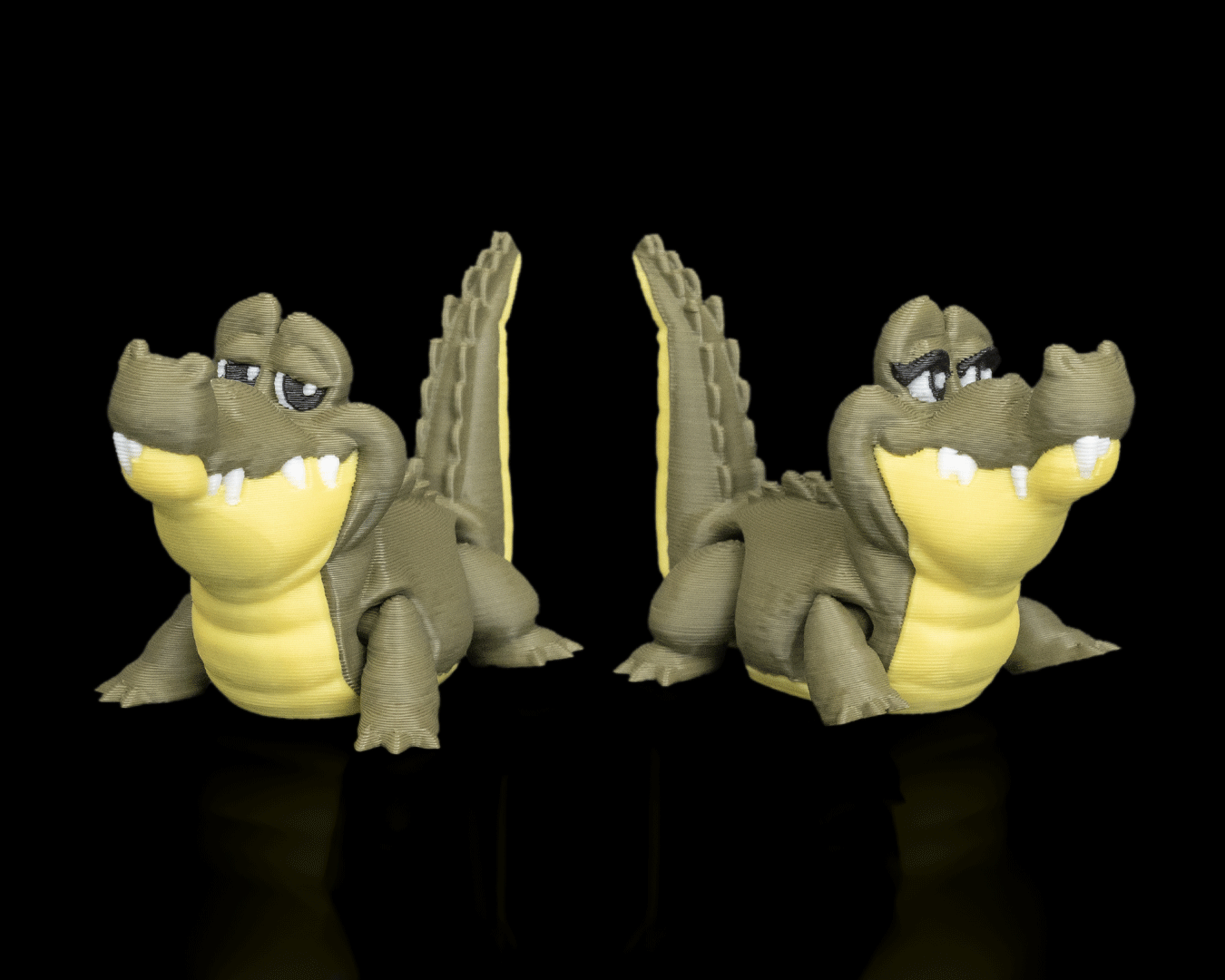 Pair of Crocodiles – 3D Printed Display Figures