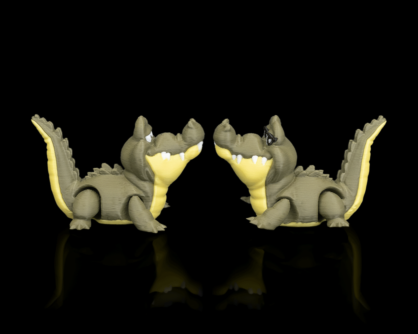 Pair of Crocodiles – 3D Printed Display Figures