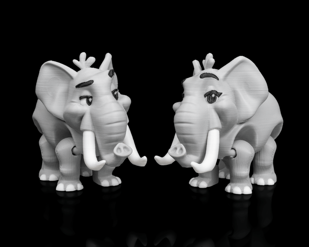 Pair of Elephants – 3D Printed Display Figures