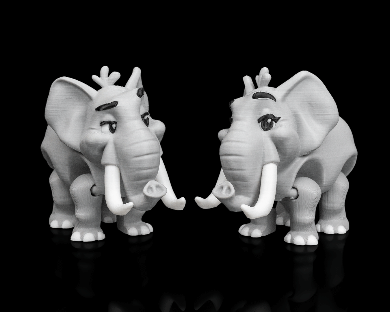Pair of Elephants – 3D Printed Display Figures