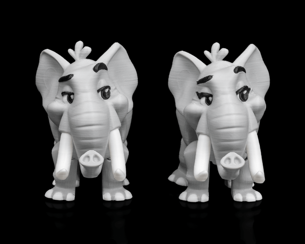 Pair of Elephants – 3D Printed Display Figures