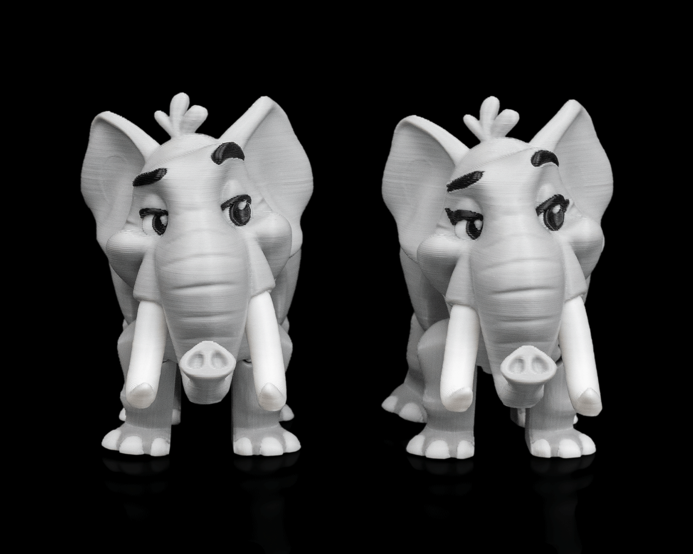 Pair of Elephants – 3D Printed Display Figures