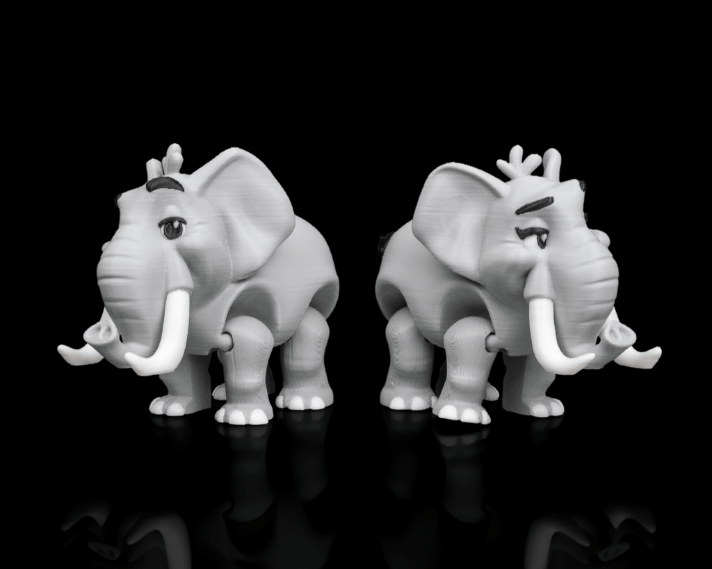 Pair of Elephants – 3D Printed Display Figures