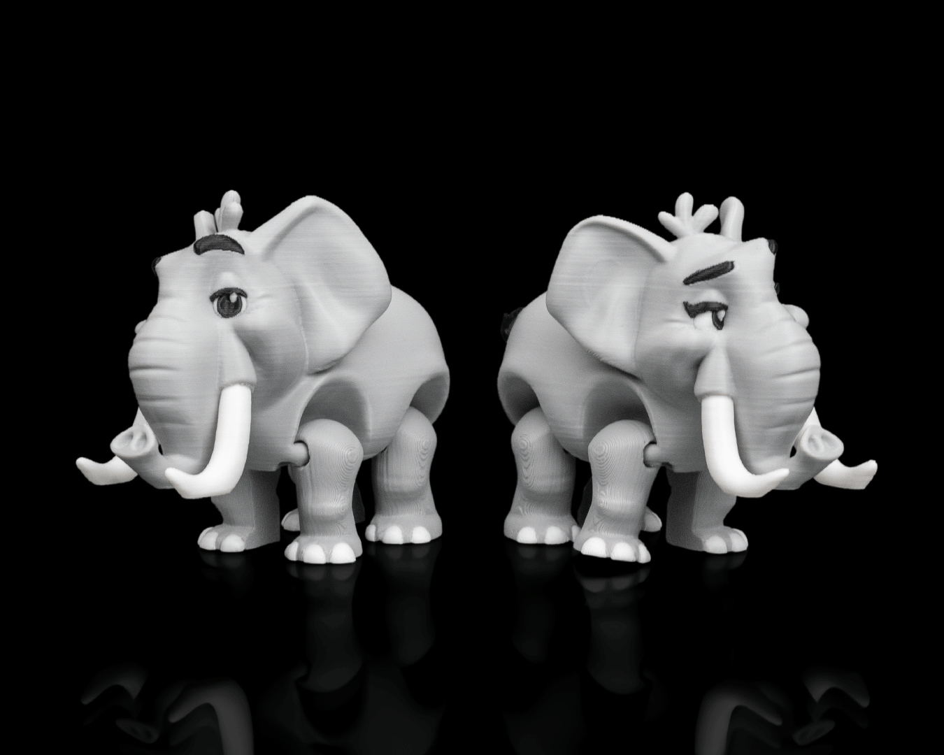 Pair of Elephants – 3D Printed Display Figures
