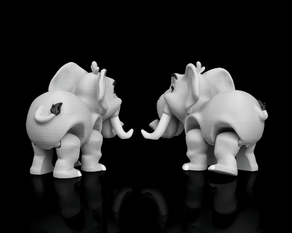 Pair of Elephants – 3D Printed Display Figures