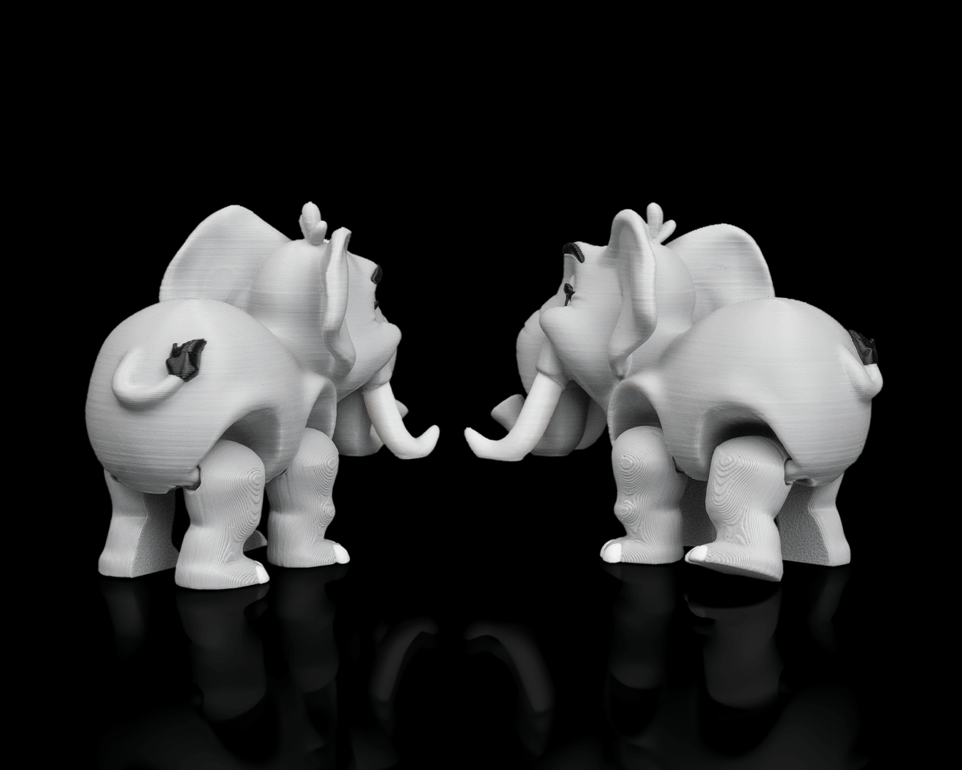 Pair of Elephants – 3D Printed Display Figures
