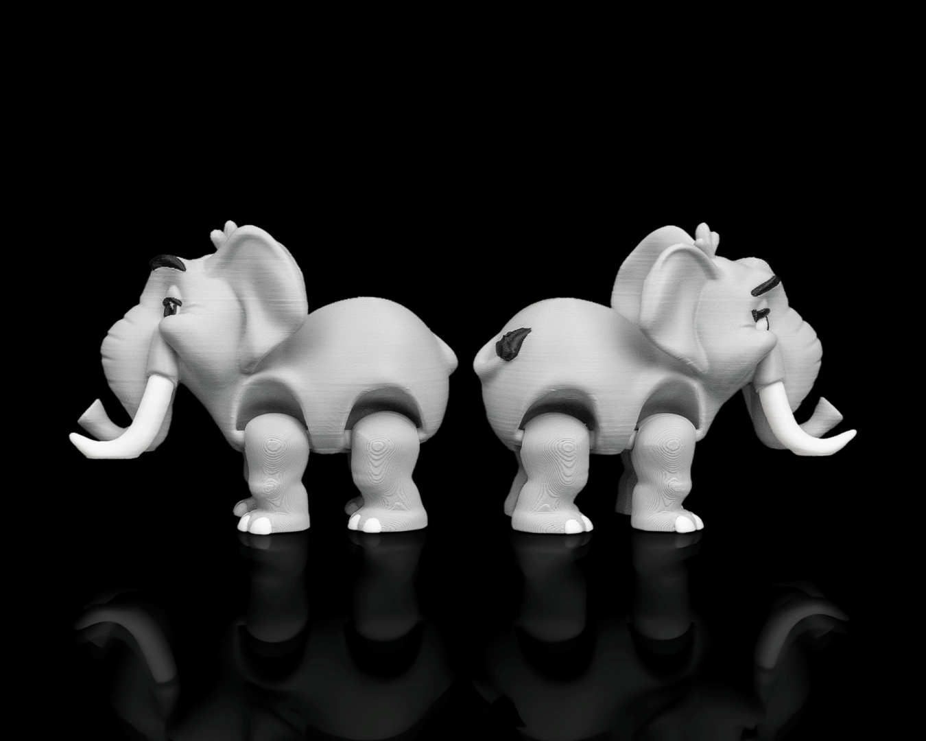 Pair of Elephants – 3D Printed Display Figures