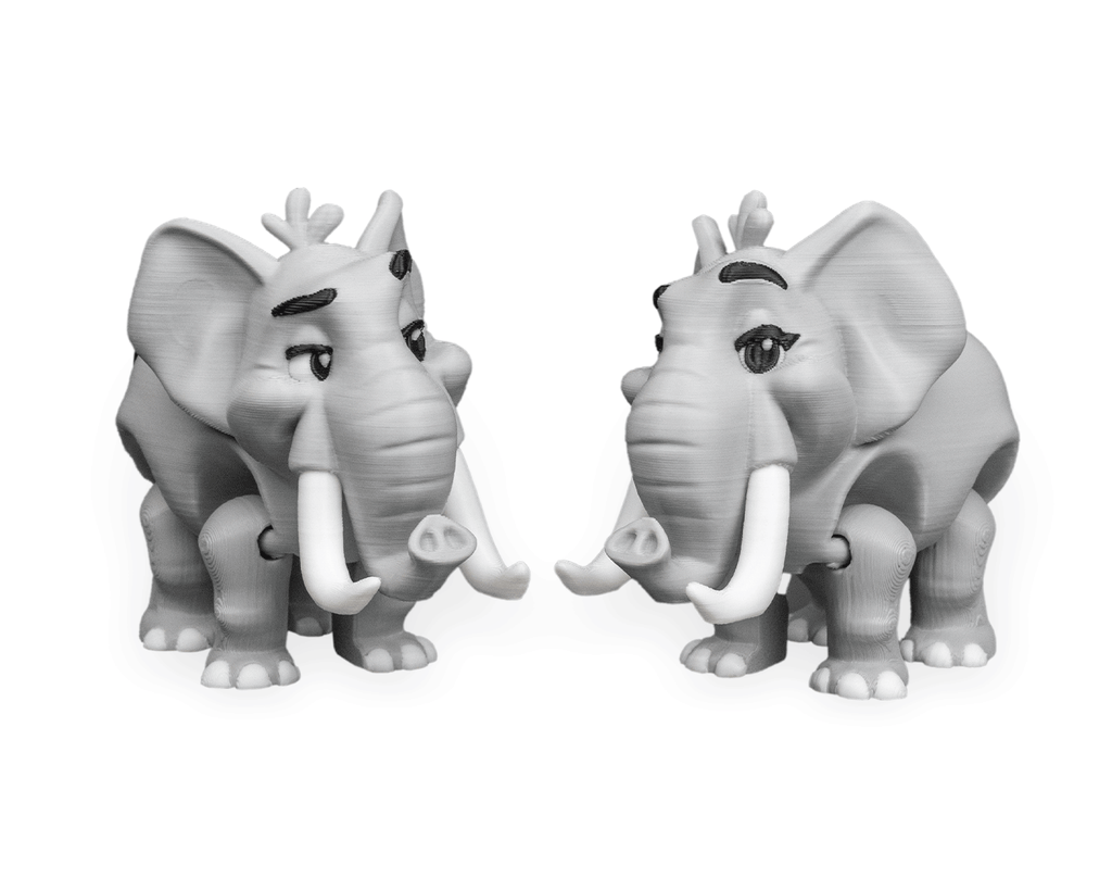 Pair of Elephants – 3D Printed Display Figures