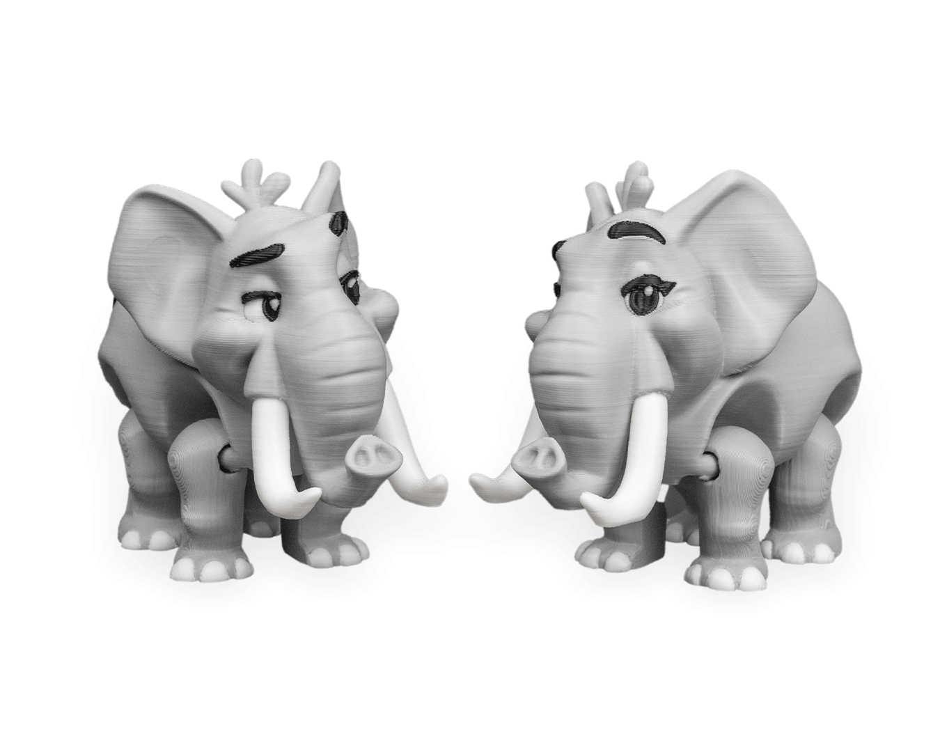 Pair of Elephants – 3D Printed Display Figures