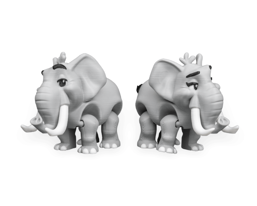 Pair of Elephants – 3D Printed Display Figures