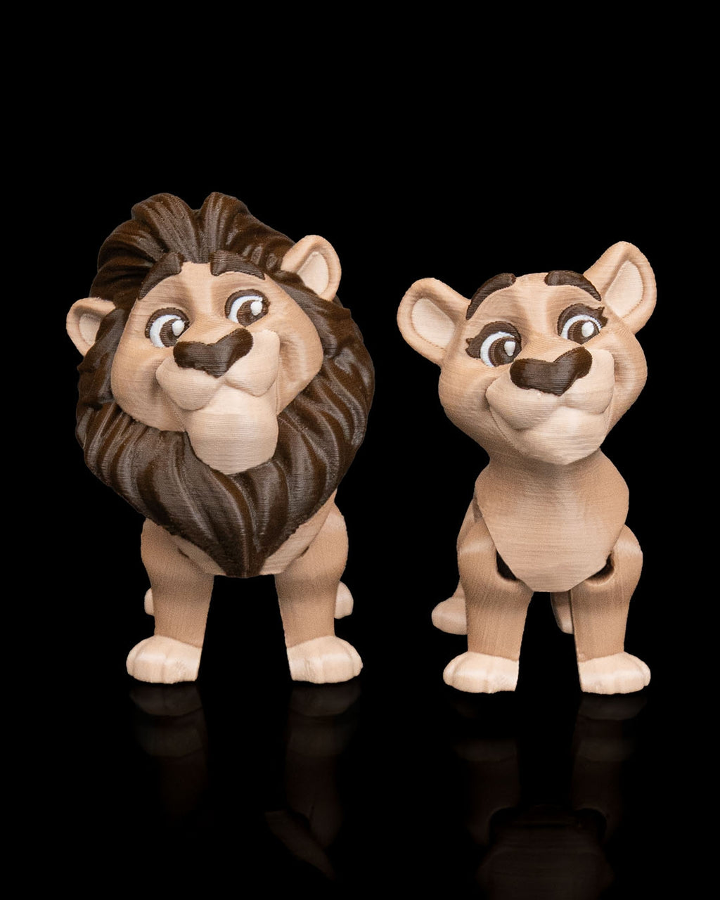 Pair of Lions – 3D Printed Display Figures