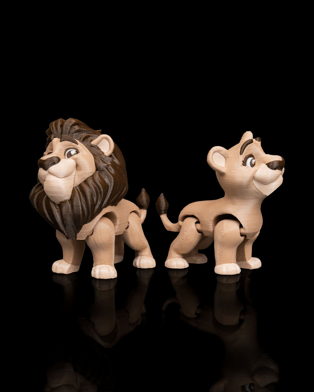 Pair of Lions – 3D Printed Display Figures