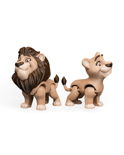 Pair of Lions – 3D Printed Display Figures