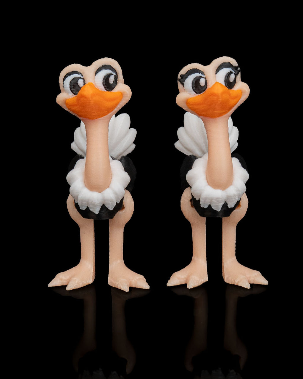 Pair of Ostriches – 3D Printed Display Figures