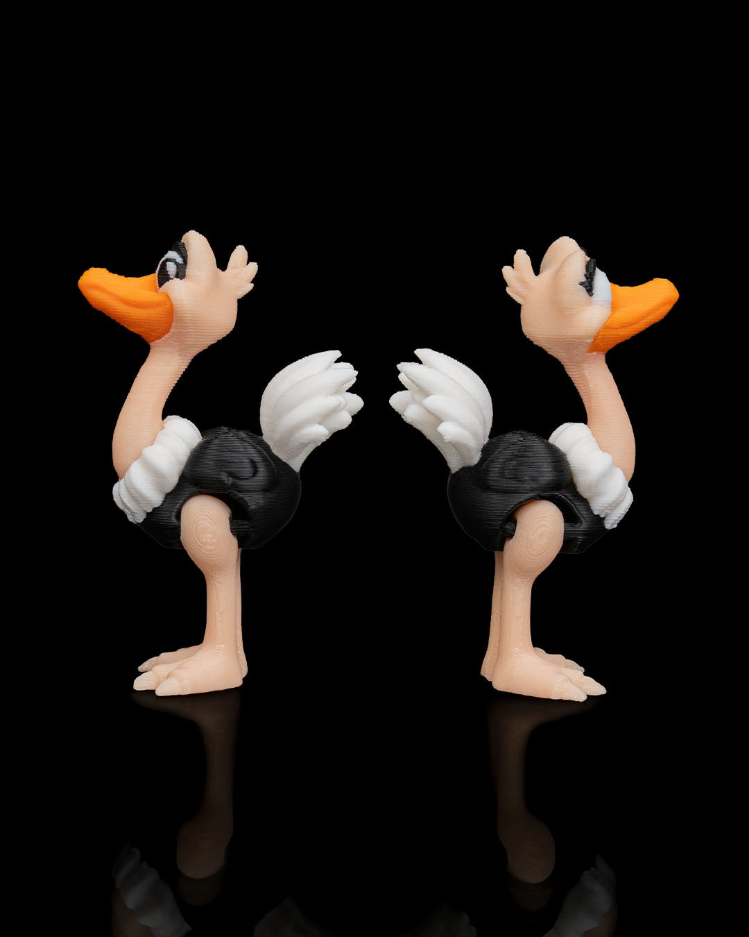 Pair of Ostriches – 3D Printed Display Figures