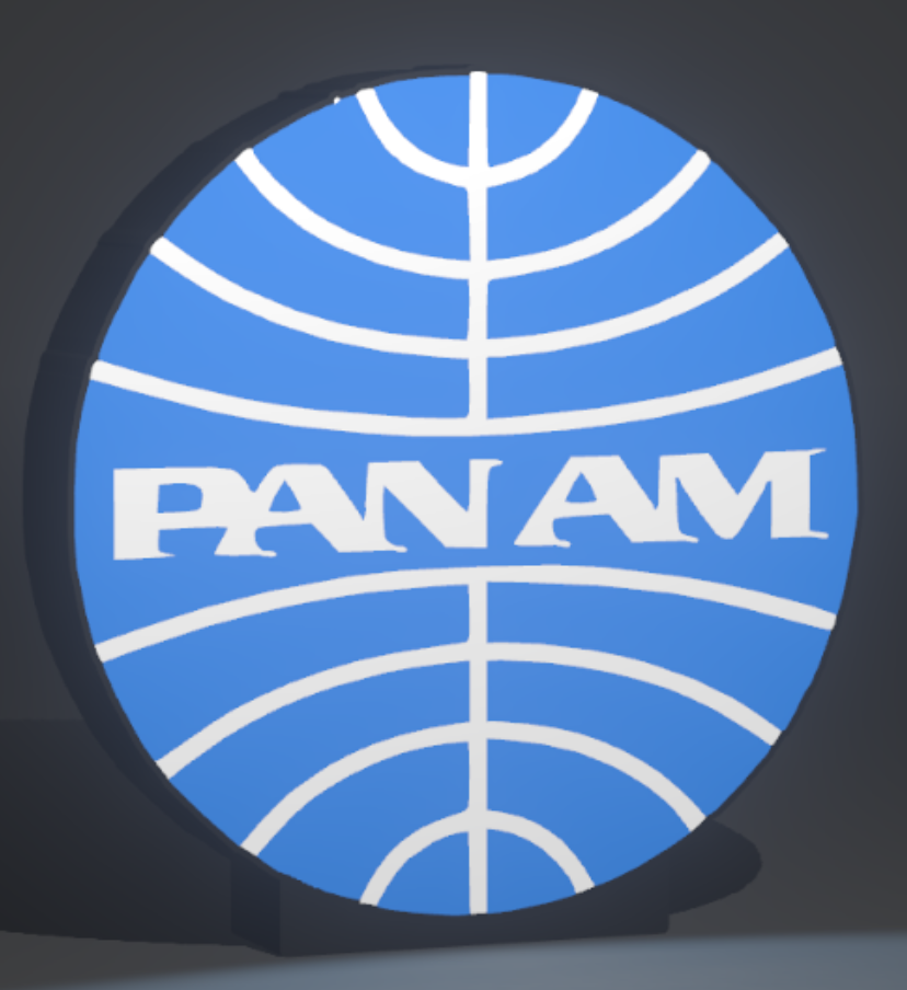 Lighted Pan Am Airlines Sign – USB Powered – Vintage Style Aviation Collectible – 9” Wide