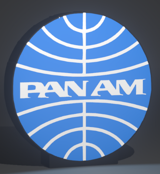 Lighted Pan Am Airlines Sign – USB Powered – Vintage Style Aviation Collectible – 9” Wide