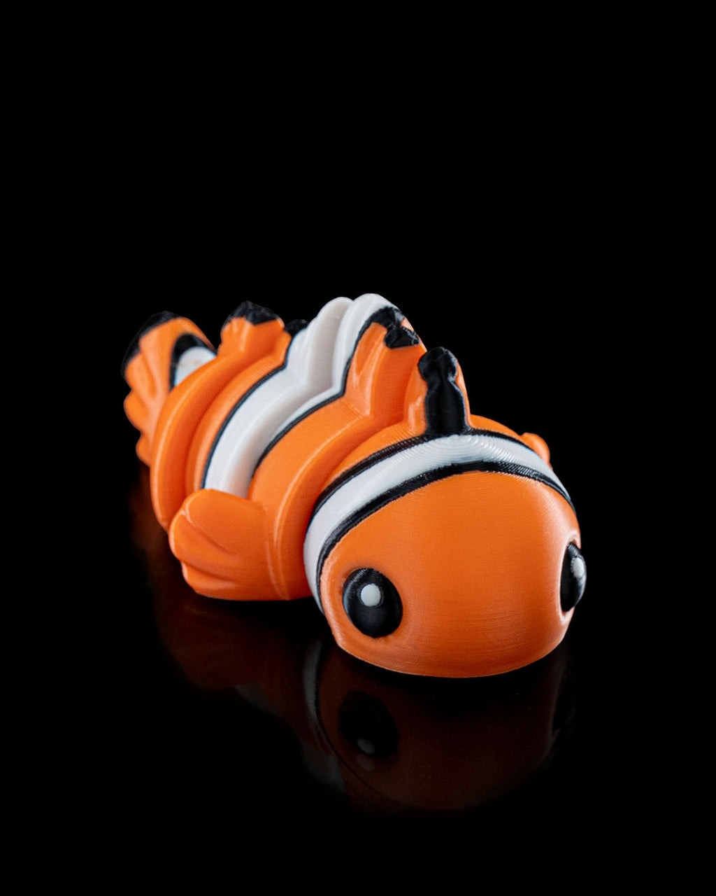 Cute Flexi Clownfish 3D Printed Keychain