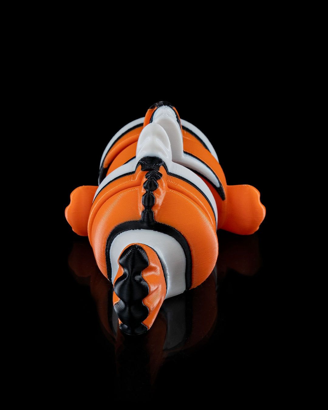 Cute Flexi Clownfish 3D Printed Keychain
