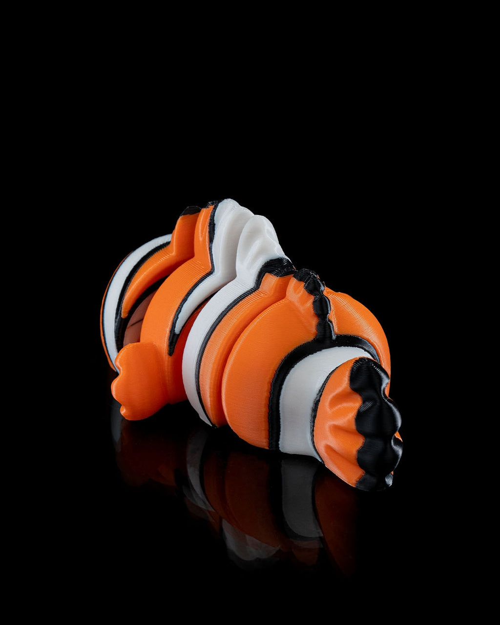 Cute Flexi Clownfish 3D Printed Keychain