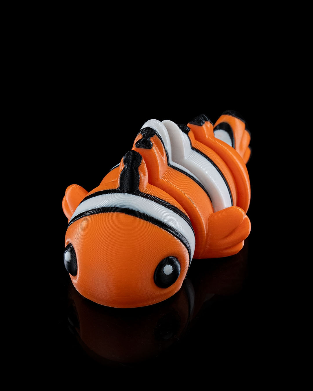 Cute Flexi Clownfish 3D Printed Keychain