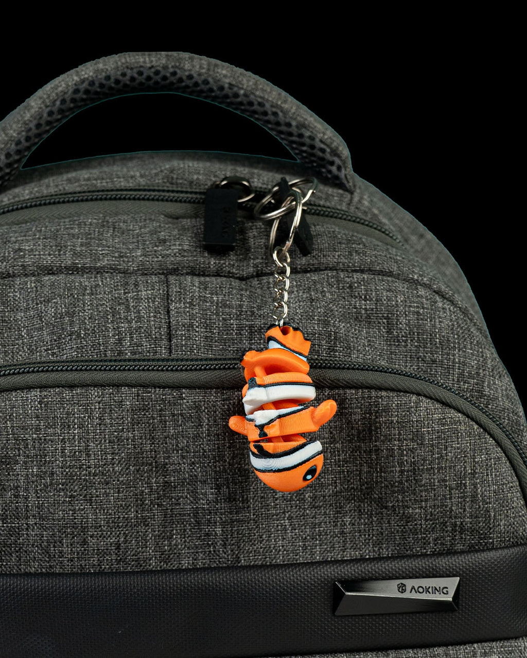 Cute Flexi Clownfish 3D Printed Keychain
