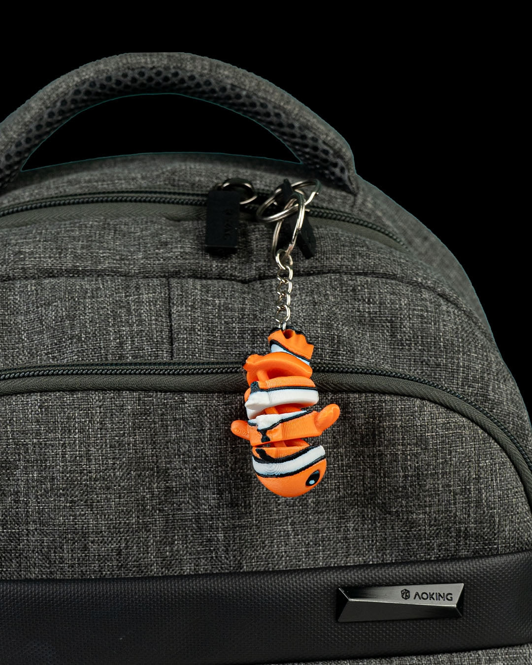 Cute Flexi Clownfish 3D Printed Keychain