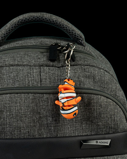 Cute Flexi Clownfish 3D Printed Keychain