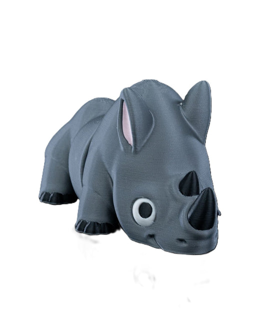 Flexible Articulated Rhinoceros (Rino) - 3D Printed Fidget Toy - Various Sizes Available - Use as a fundraiser for school - Collect them all - Stress relief - ADHD - Key Chain - Zipper Pull - Pal for your pocket - MADE IN THE USA