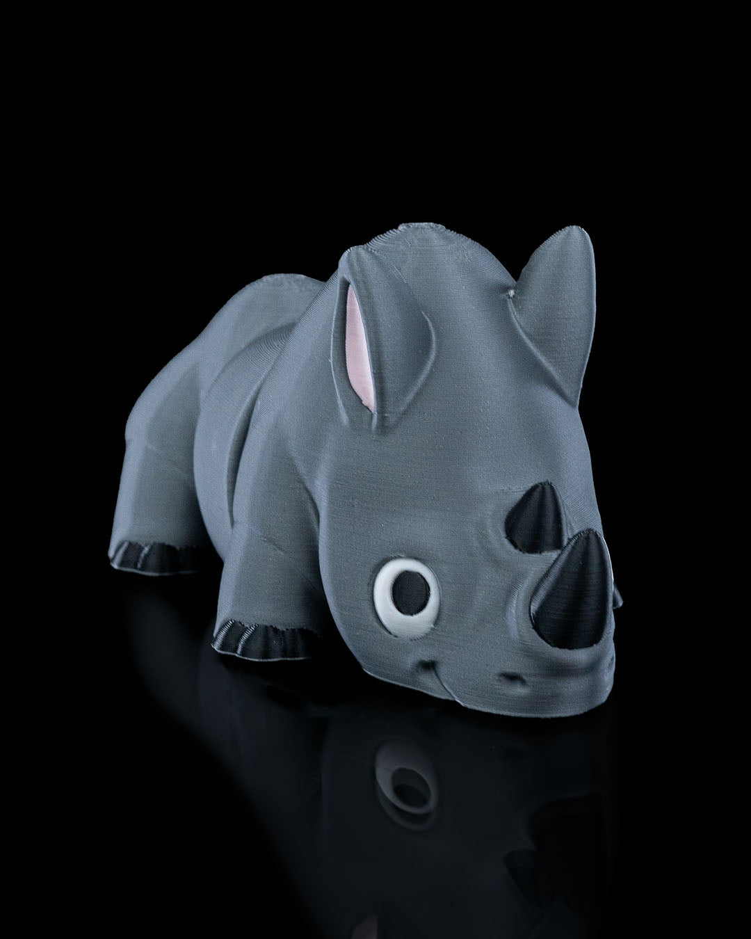 Flexible Articulated Rhinoceros (Rino) - 3D Printed Fidget Toy - Various Sizes Available - Use as a fundraiser for school - Collect them all - Stress relief - ADHD - Key Chain - Zipper Pull - Pal for your pocket - MADE IN THE USA