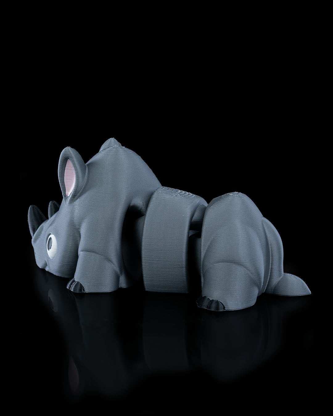 Flexible Articulated Rhinoceros (Rino) - 3D Printed Fidget Toy - Various Sizes Available - Use as a fundraiser for school - Collect them all - Stress relief - ADHD - Key Chain - Zipper Pull - Pal for your pocket - MADE IN THE USA