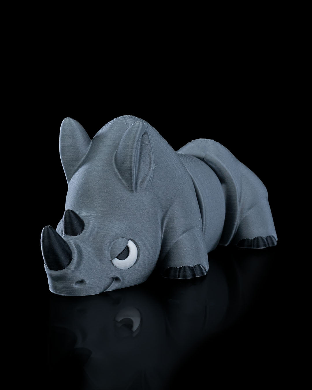 Flexible Articulated Rhinoceros (Rino) - 3D Printed Fidget Toy - Various Sizes Available - Use as a fundraiser for school - Collect them all - Stress relief - ADHD - Key Chain - Zipper Pull - Pal for your pocket - MADE IN THE USA