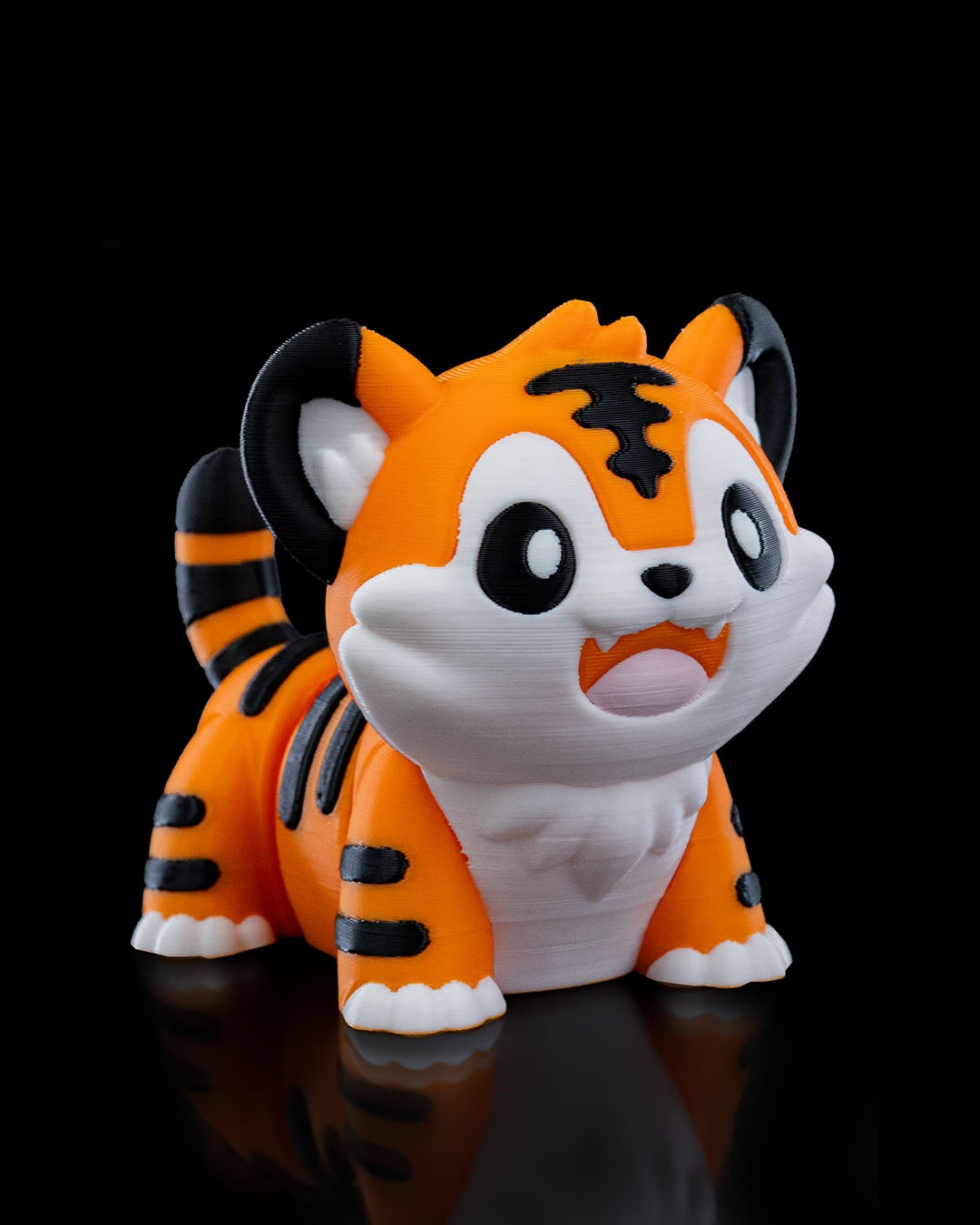 Playful Tiger – 3D Printed Display Figure