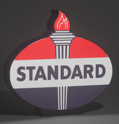 Lighted STANDARD OIL Sign – Approx. 9" Wide – Car, Oil, Gasoline