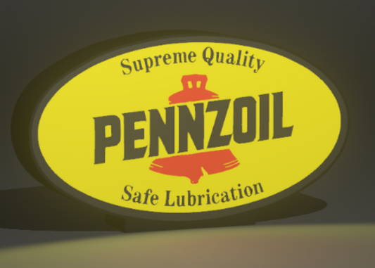 Pennzoil Lighted Sign 9" LED USB Powered | Vintage Motor Oil Garage Display | Retro Auto Decor