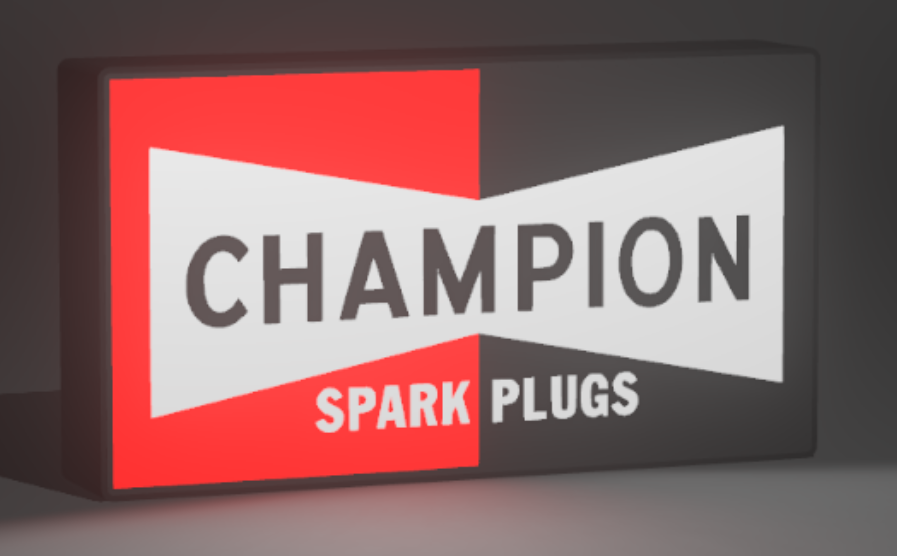 Champion Spark Plugs LED Light Sign Garage Wall Decor Automotive Man Cave Lighted Display USB