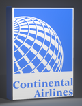 Continental Airlines LED Lighted Sign – USB Powered Aviation Decor – 9” Wide