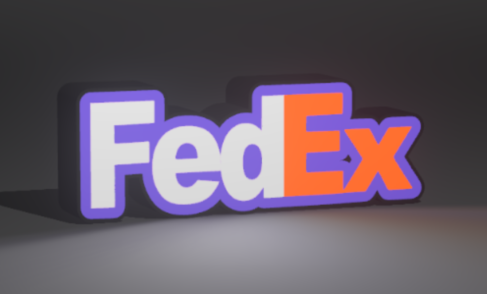 FedEx Lighted Sign – 9" Wide USB LED Office & Wall Décor