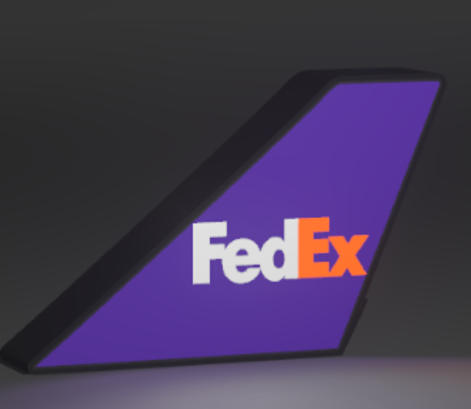 FedEx Aircraft Tail Fin Lighted Sign – 9" USB LED Aviation Décor