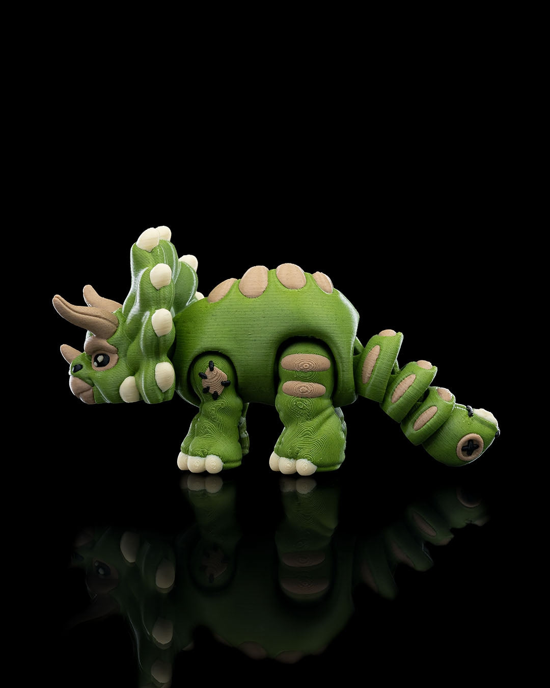 Stuffed Triceratops Keychain – 3D Printed Articulated Accessory